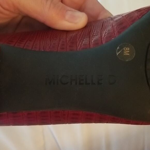 Michelle D. Ferrari Red Elenor low heel shoes 8M WITH box vintage 1950 style - Picture 4 of 5